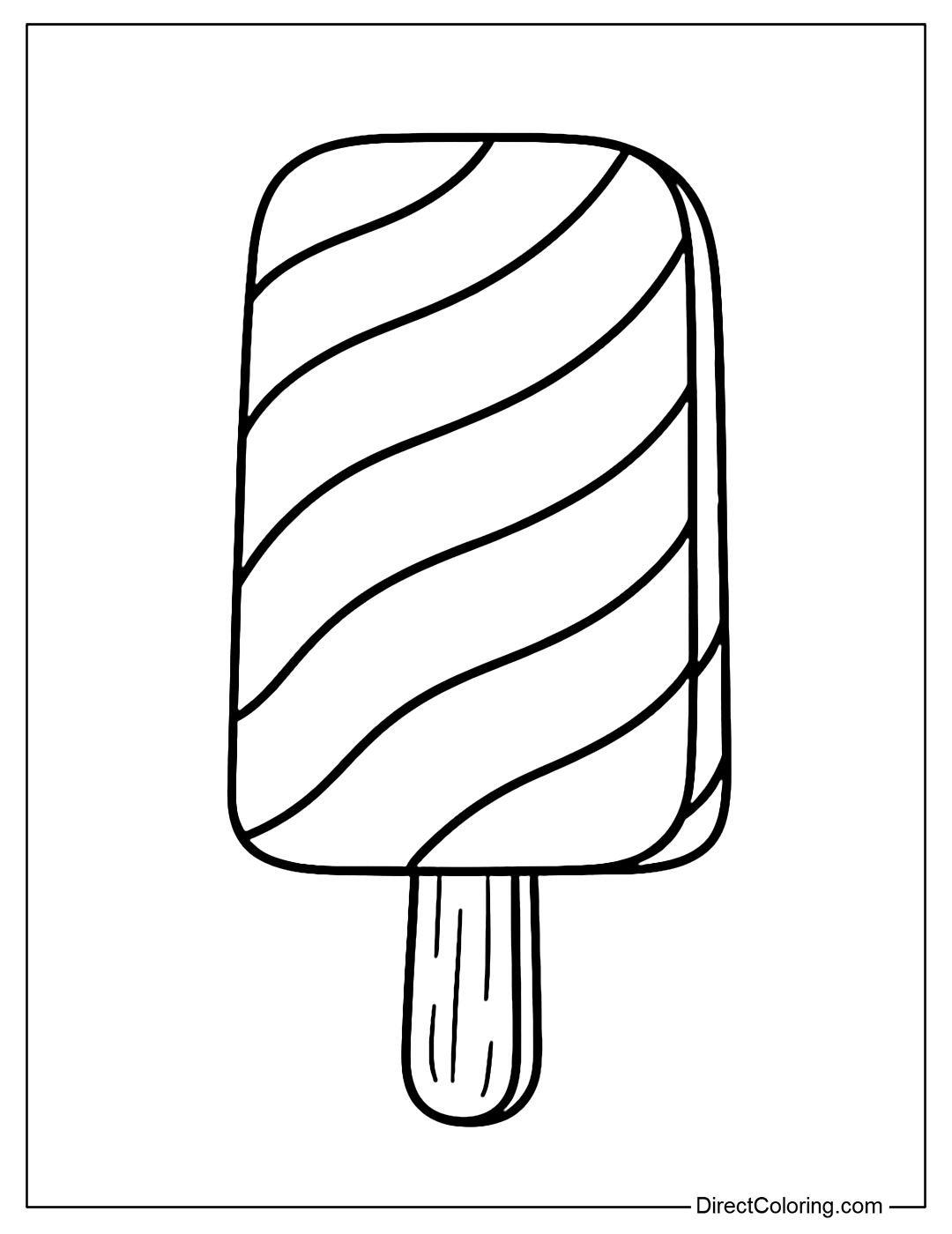 A popsicle coloring page with swirling patterns – easy to color.